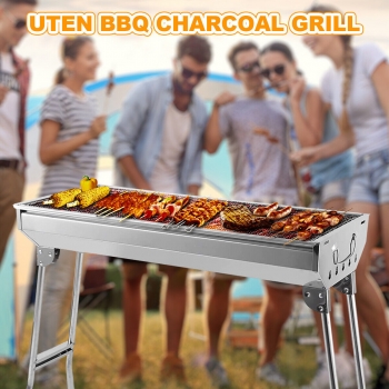 Stainless+Steel+Portable+Barbecue+Grill+For+Outdoor+Cooking+Camping+Hiking+Picnics